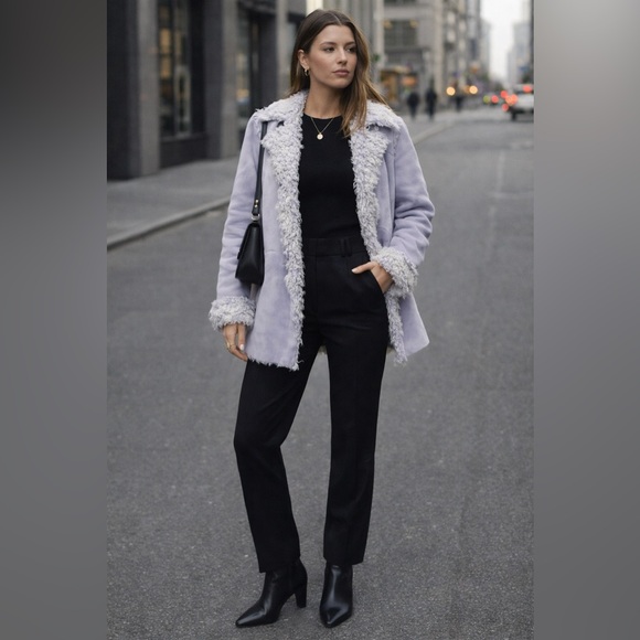 Chic Lavender Reversible Teddy Jacket Toggle Buttons - Picture 3 of 10